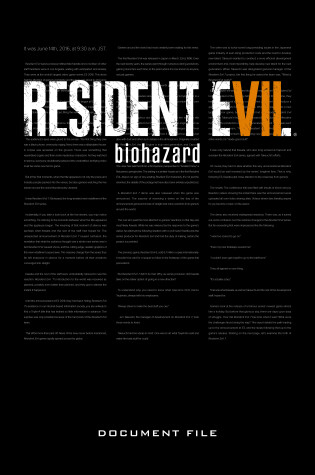 Cover of Resident Evil 7: Biohazard Document File