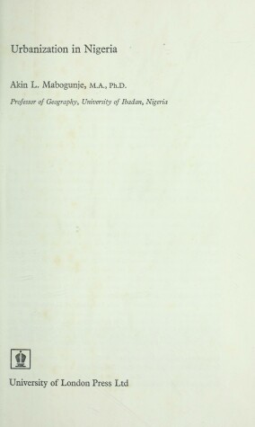 Book cover for Urbanization in Nigeria