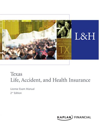 Cover of Texas Life, Accident and Health Insurance License Exam Manual
