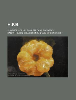 Book cover for H. P. B. in Memory of Helena Petrovna Blavatsky