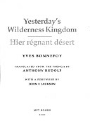 Cover of Yesterday's Wilderness Kingdom