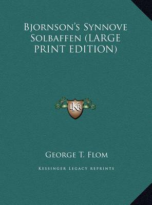 Book cover for Bjornson's Synnove Solbaffen