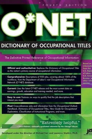 Cover of O* Net Dictionary of Occupational Titles