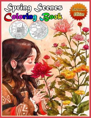 Book cover for Spring Scenes Coloring Book