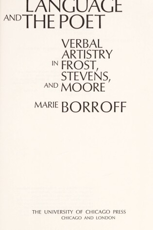 Cover of Language and the Poet