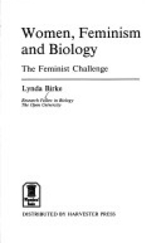 Cover of Women, Feminism and Biology