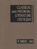 Book cover for Classical and Medieval Literature Criticism