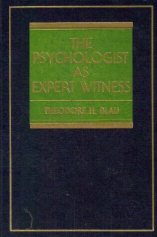 Cover of The Psychologist as Expert Witness