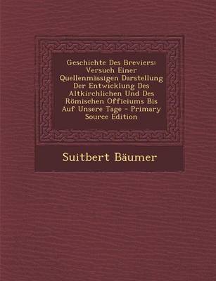 Book cover for Geschichte Des Breviers