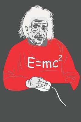 Book cover for Drawing of Albert Einstein Portrait with Relativity Formula and Mouse Blank Lined Notebook