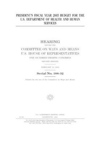 Cover of President's fiscal year 2005 budget for the U.S. Department of Health and Human Services