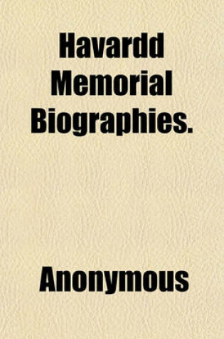 Cover of Havardd Memorial Biographies.