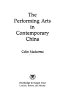 Book cover for Performing Arts in Contemporary China