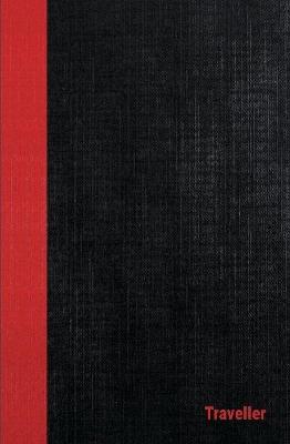 Book cover for dans Traveller Casebound Hardcover Notebooks, 6 x 9, Black/Red, 108 Ruled pages