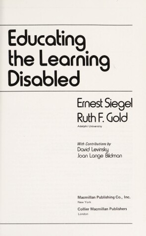 Book cover for Educating the Learning Disabled Child