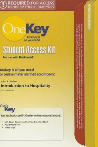 Cover of OneKey Blackboard Student Access Kit for Introduction to Hospitality