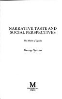 Book cover for Narrative Taste and Social Perspectives