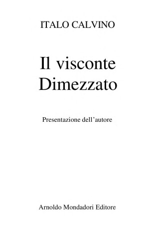 Cover of Il visconte dimezzato