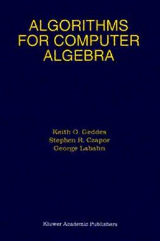 Cover of Algorithms for Computer Algebra