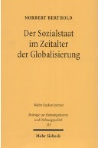 Cover of Der Sozialstaat Im Zeitalter Der Globalisierung