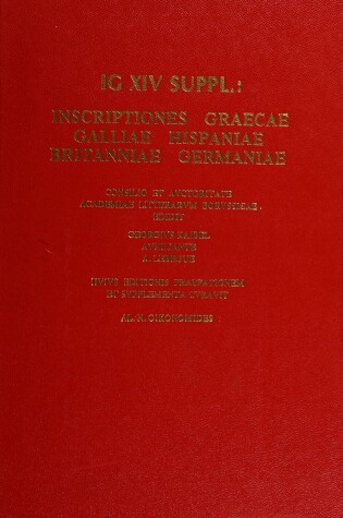 Cover of Inscriptiones Graecae Galliae, Hispaniae, Britanniae, Germaniae