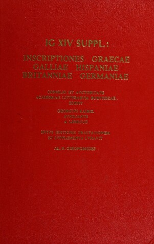 Book cover for Inscriptiones Graecae Galliae, Hispaniae, Britanniae, Germaniae