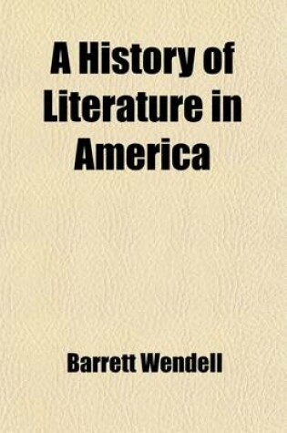 Cover of A History of Literature in America