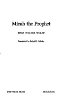 Book cover for Micah the Prophet