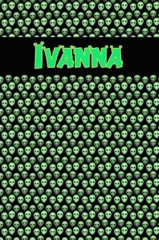 Cover of 120 Page Handwriting Practice Book with Green Alien Cover Ivanna