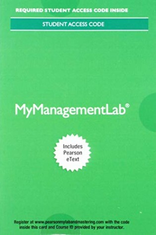 Cover of Mylab Management with Pearson Etext -- Access Card -- For Strategic Management and Business Policy