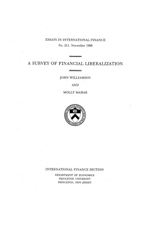 Cover of Survey of Financial Liberalization