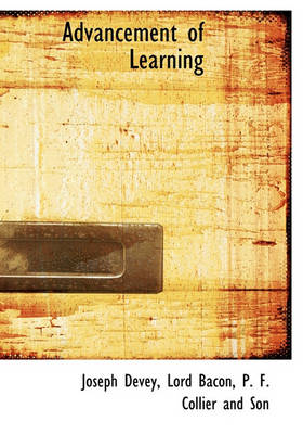 Book cover for Advancement of Learning