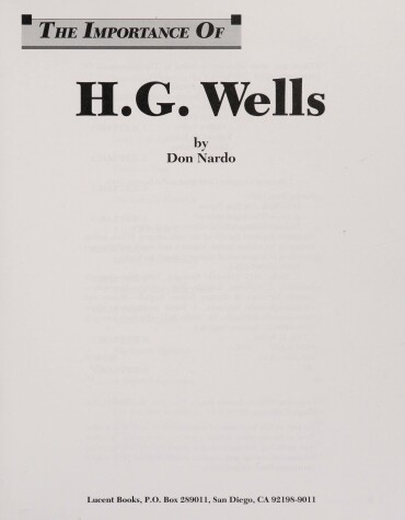 Book cover for H. G. Wells