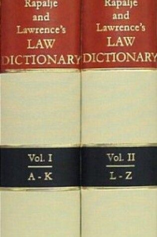 Cover of A Dictionary of American and English Law