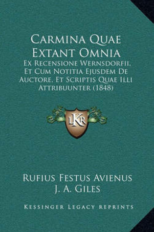 Cover of Carmina Quae Extant Omnia