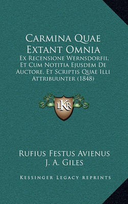 Book cover for Carmina Quae Extant Omnia