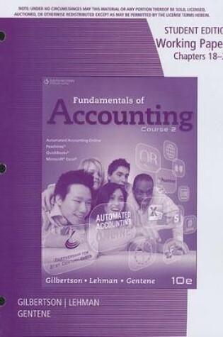 Cover of Working Papers for Gilbertson/Lehman/Gentene's Fundamentals of  Accounting: Course 2, 10th