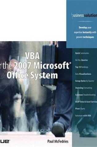 Cover of VBA for the 2007 Microsoft Office System