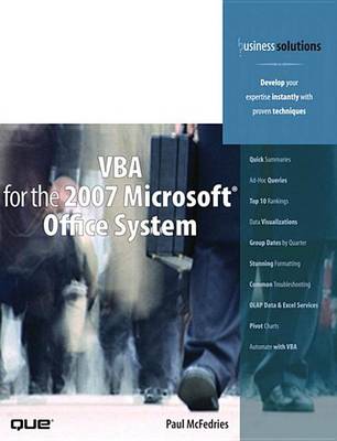 Book cover for VBA for the 2007 Microsoft Office System