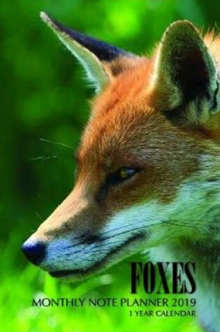 Cover of Foxes Monthly Note Planner 2019 1 Year Calendar