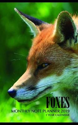 Book cover for Foxes Monthly Note Planner 2019 1 Year Calendar