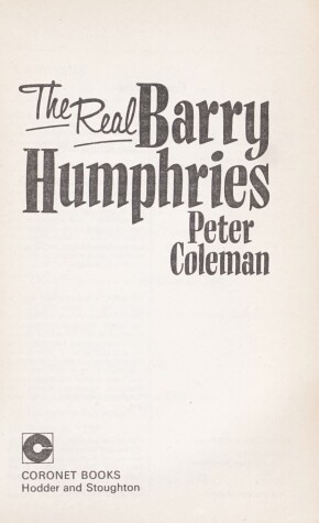 Book cover for The Real Barry Humphries