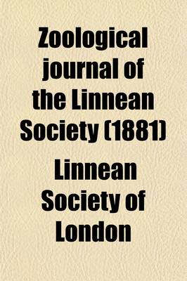 Book cover for Zoological Journal of the Linnean Society Volume 15