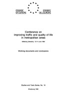 Cover of Conference on improving traffic and quality of life in metropolitan areas