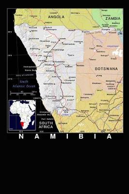 Book cover for Modern Day Color Map of Namibia in Africa Journal