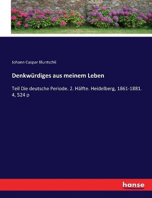 Book cover for Denkwürdiges aus meinem Leben