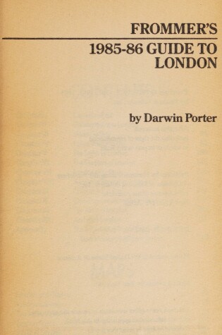 Cover of Frommer's Guide to London