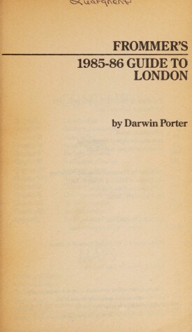 Book cover for Frommer's Guide to London