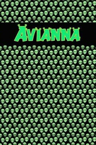 Cover of 120 Page Handwriting Practice Book with Green Alien Cover Avianna