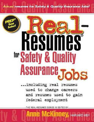 Book cover for Real-Resumes for Safety & Quality Assurance Jobs